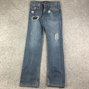Kasil Jeans Mens 31 USA Blue Davidson Straight Faded Distressed Denim Fits 32x34